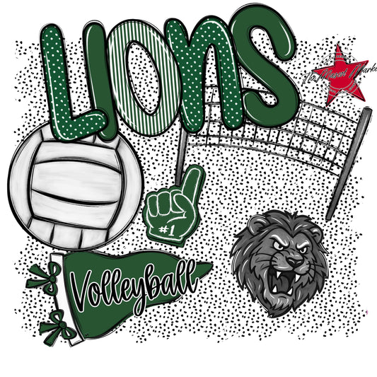 Lions Volleyball Spirit-Green