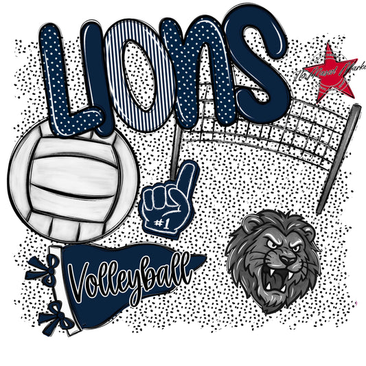 Lions Volleyball Spirit-Navy