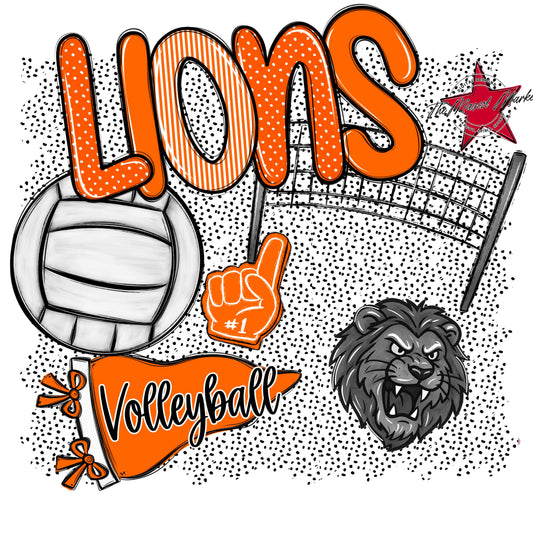 Lions Volleyball Spirit-Orange