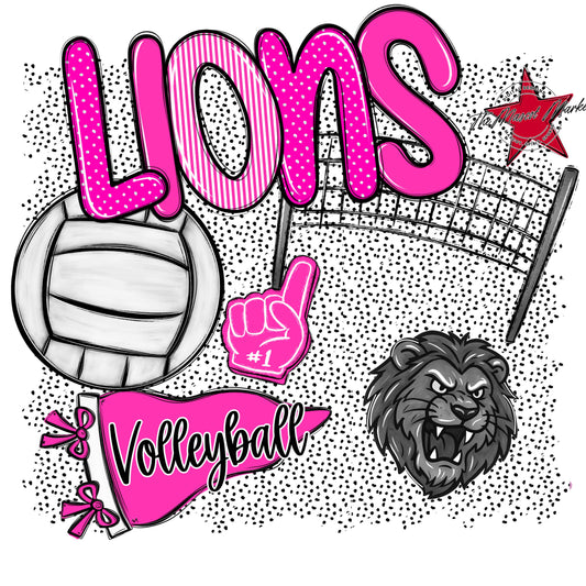 Lions Volleyball Spirit-Pink