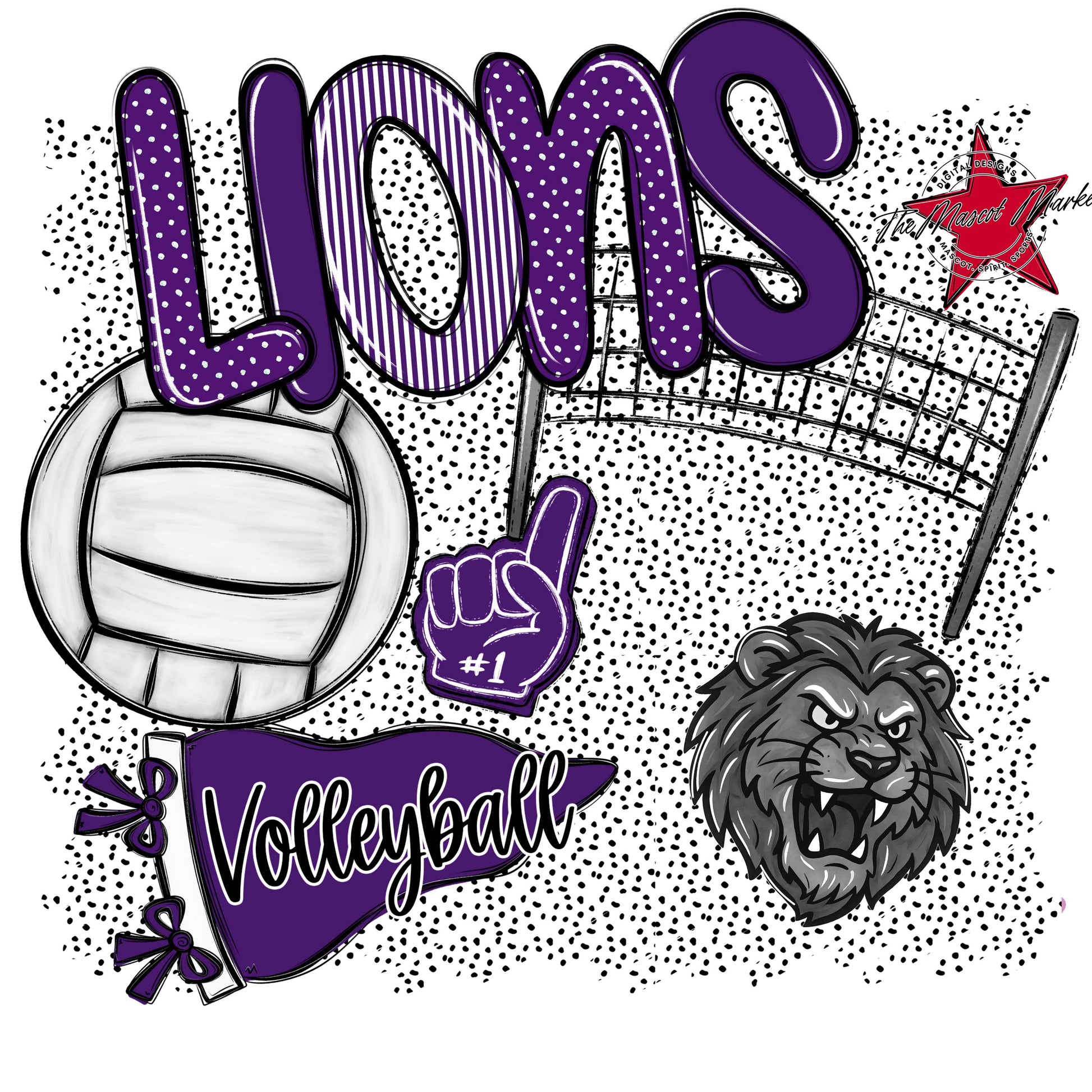 Lions Volleyball Spirit-Purple