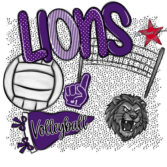 Lions Volleyball Spirit-Purple