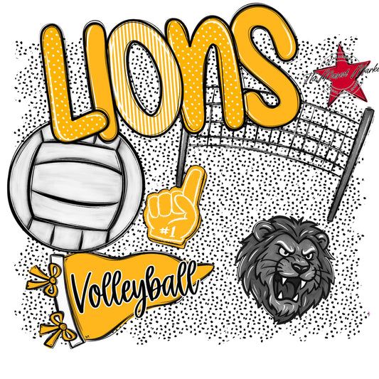 Lions Volleyball Spirit-Yellow