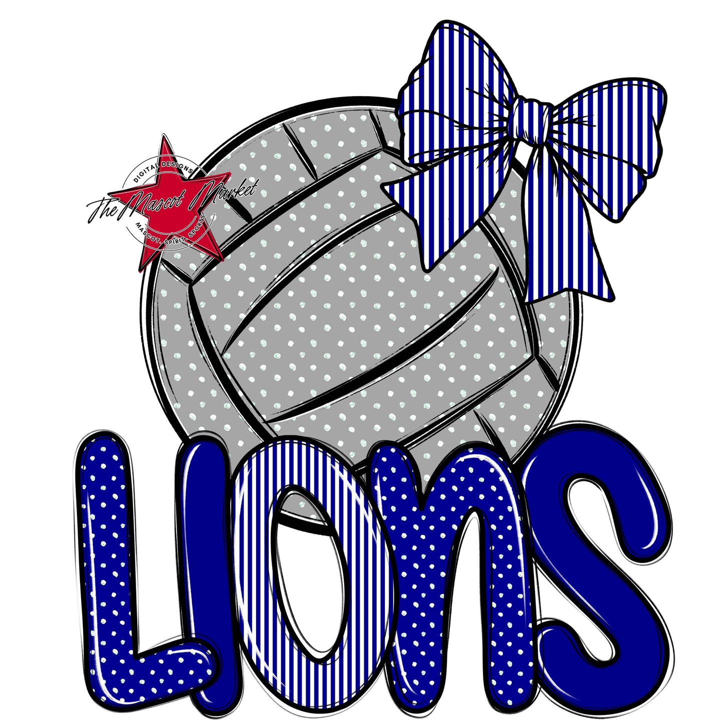 Lions Volleyball Spirit Design-Blue