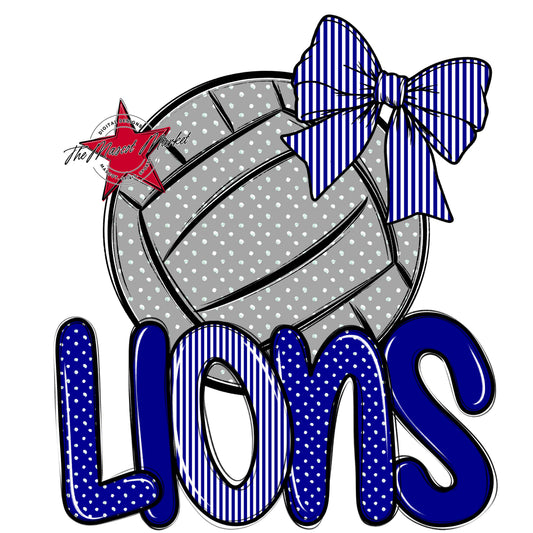 Lions Volleyball Spirit Design-Blue