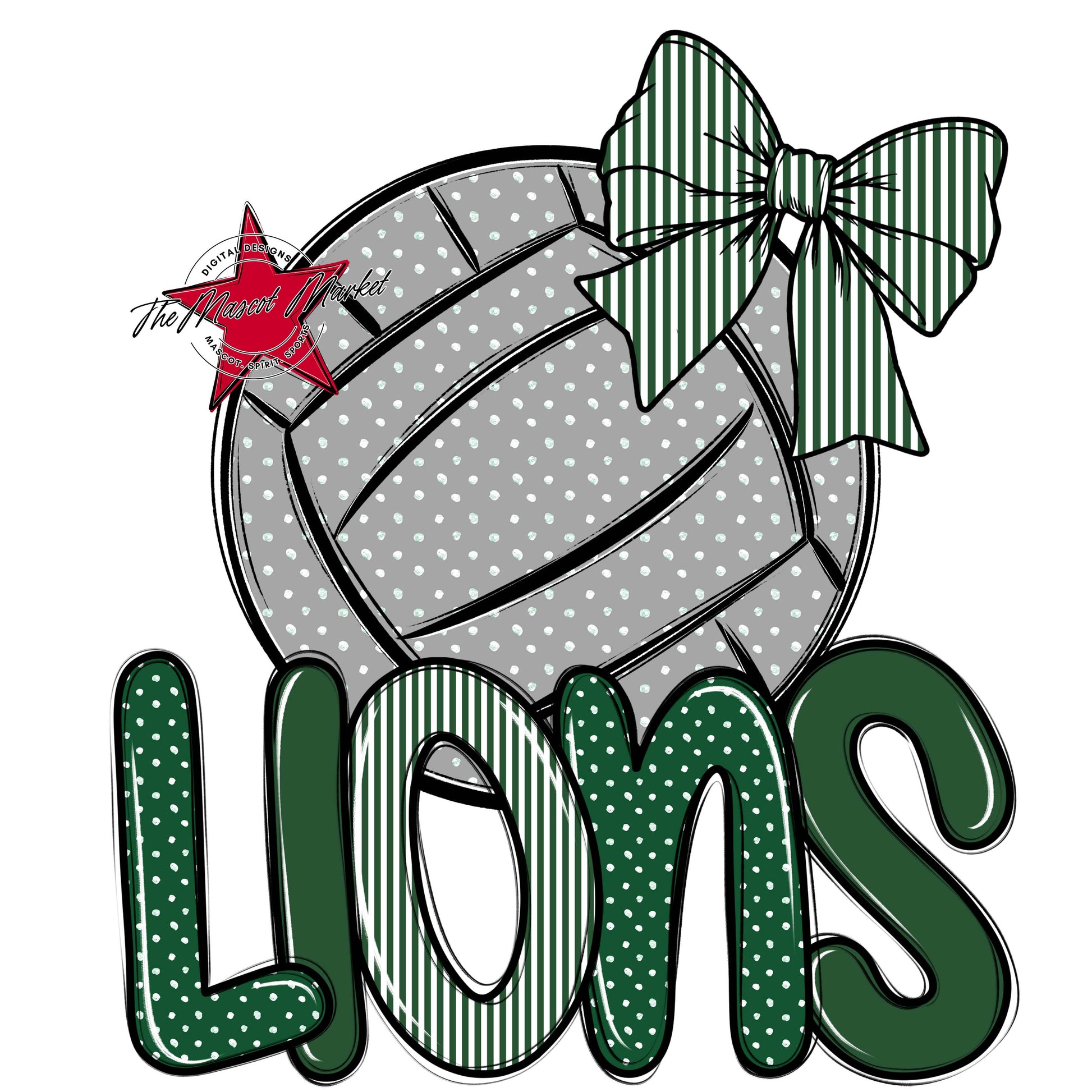 Lions Volleyball Spirit Design-Green