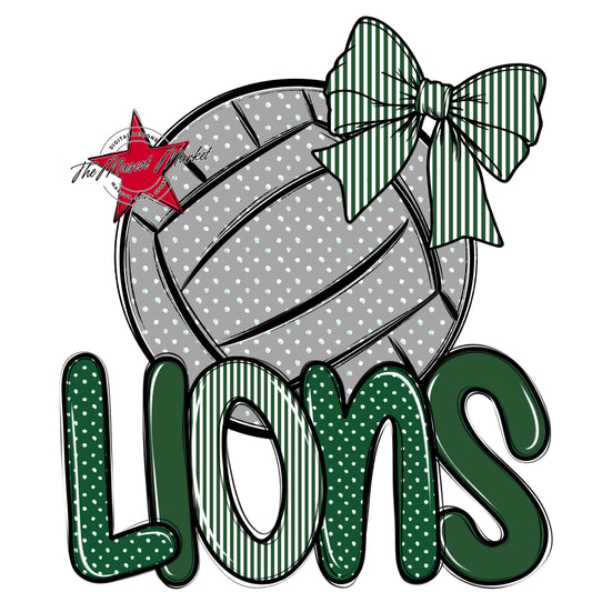Lions Volleyball Spirit Design-Green
