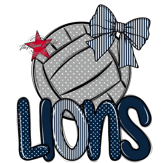Lions Volleyball Spirit Design-Navy