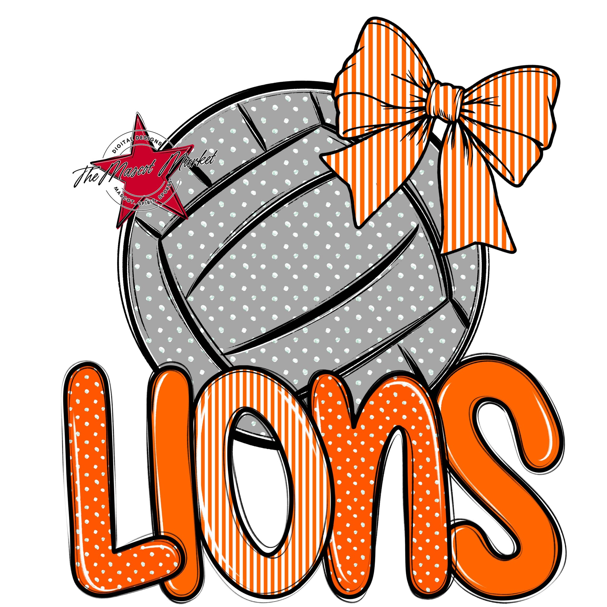 Lions Volleyball Spirit Design-Orange
