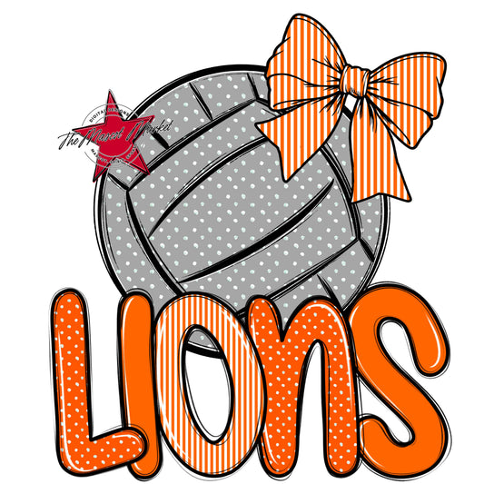 Lions Volleyball Spirit Design-Orange