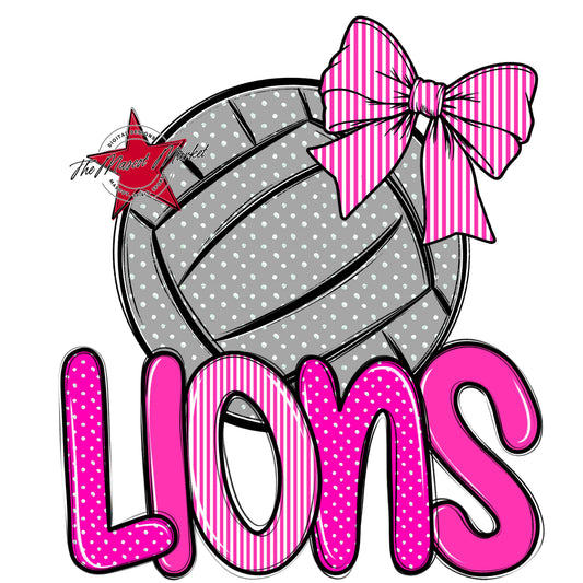 Lions Volleyball Spirit Design-Pink