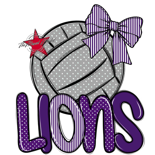 Lions Volleyball Spirit Design-Purple