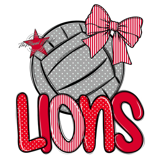 Lions Volleyball Spirit Design-Red