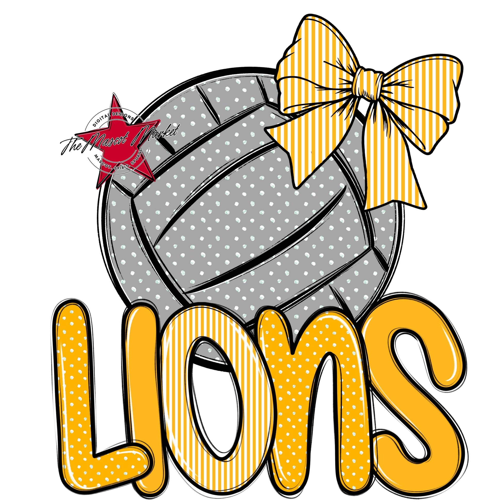 Lions Volleyball Spirit Design-Yellow