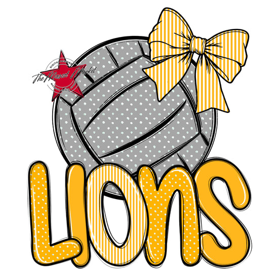 Lions Volleyball Spirit Design-Yellow