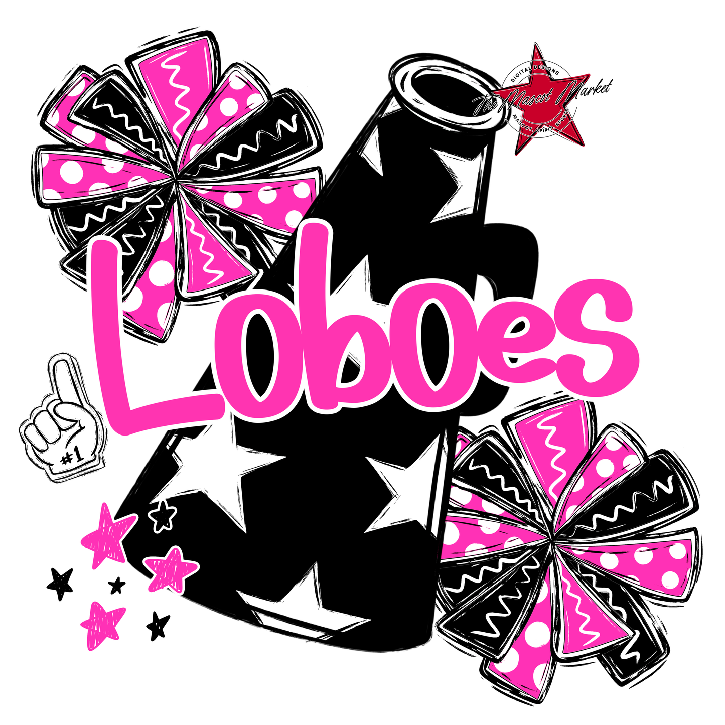 Loboes Alpha Megaphone Design-Pink