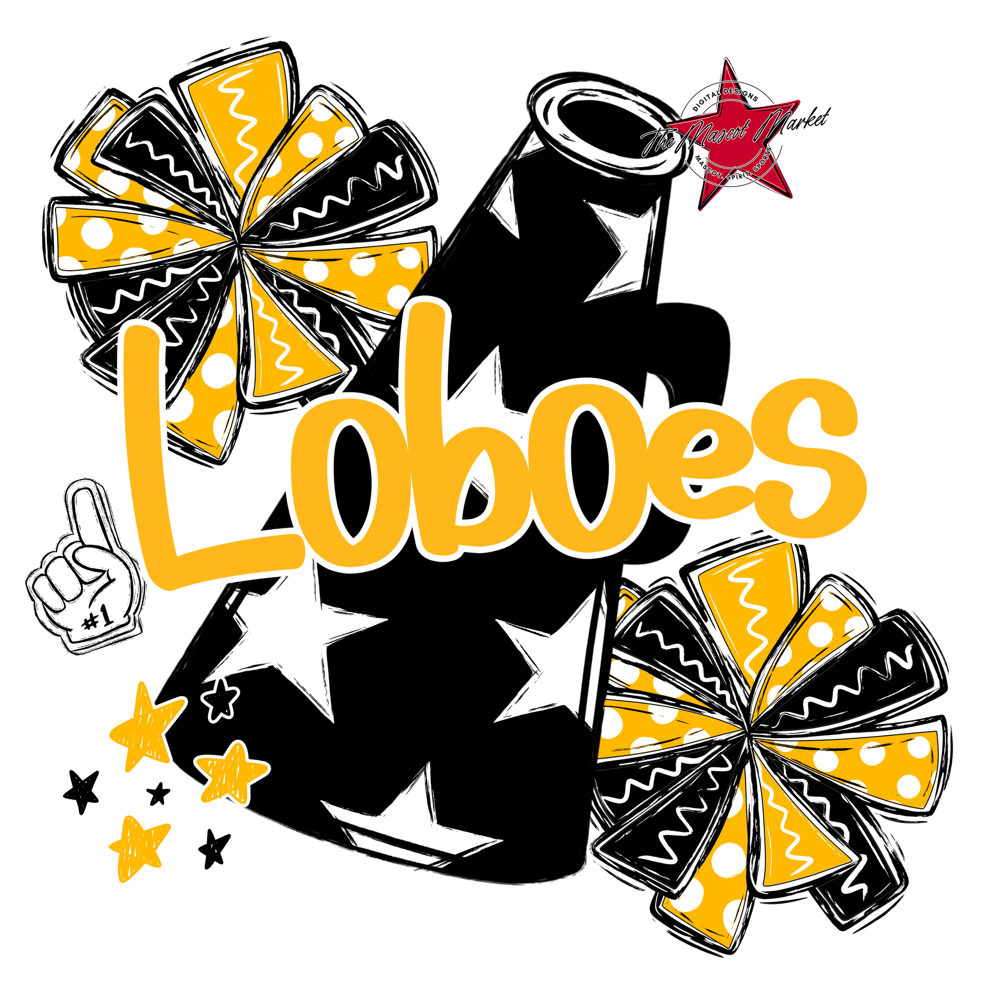 Loboes Alpha Megaphone Design-Yellow