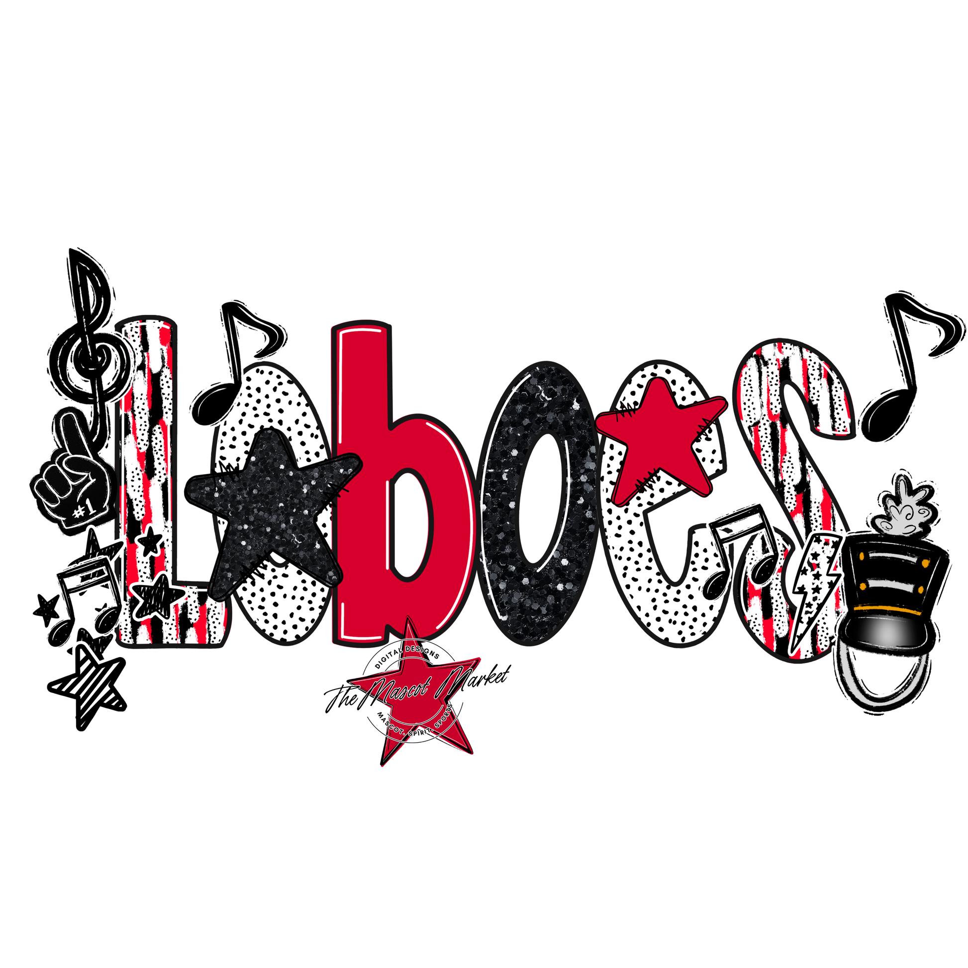Loboes Band Scrape-Red