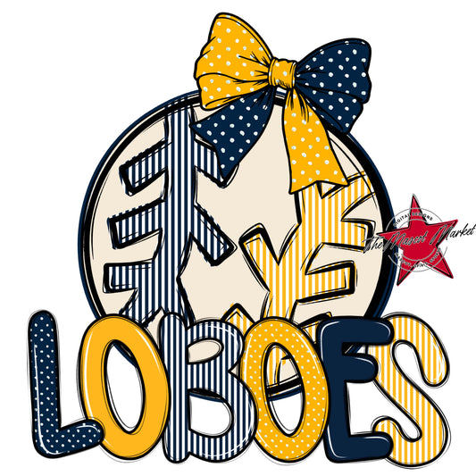 Loboes Baseball-Softball Spirit Design-Navy & Yellow