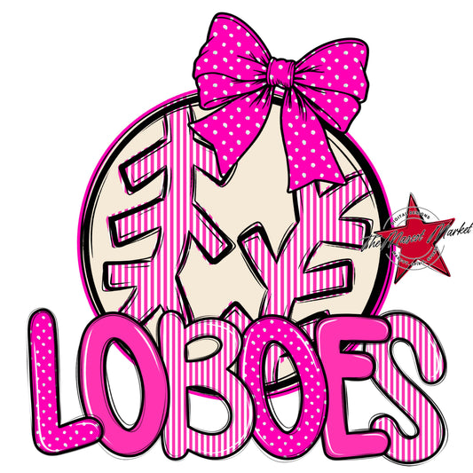 Loboes Baseball-Softball Spirit Design-Pink