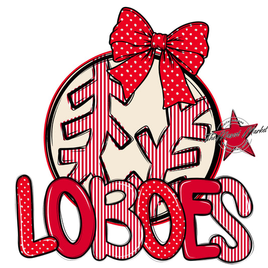 Loboes Baseball-Softball Spirit Design-Red