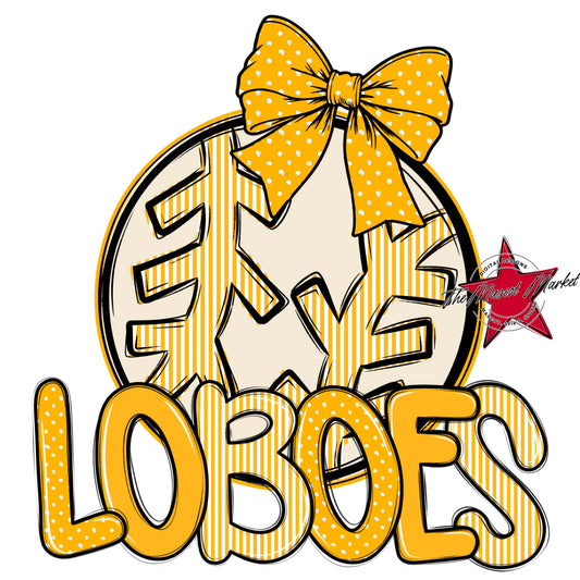 Loboes Baseball-Softball Spirit Design-Yellow