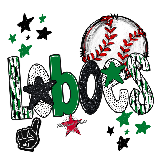 Loboes Baseball Scrape-Kelly Green