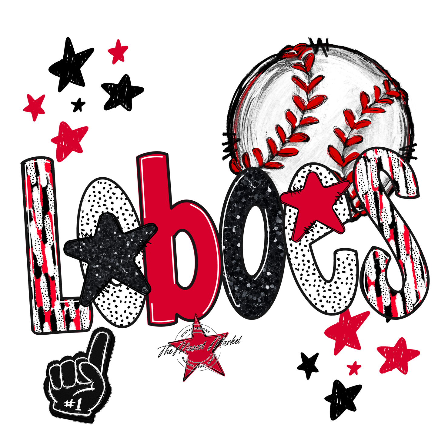 Loboes Baseball Scrape-Red