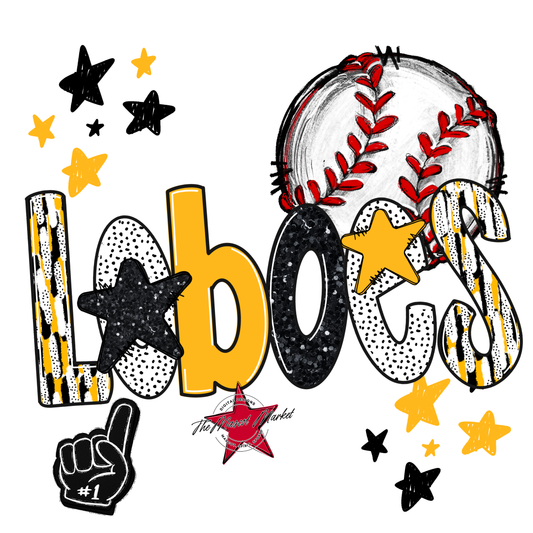 Loboes Baseball Scrape-Yellow