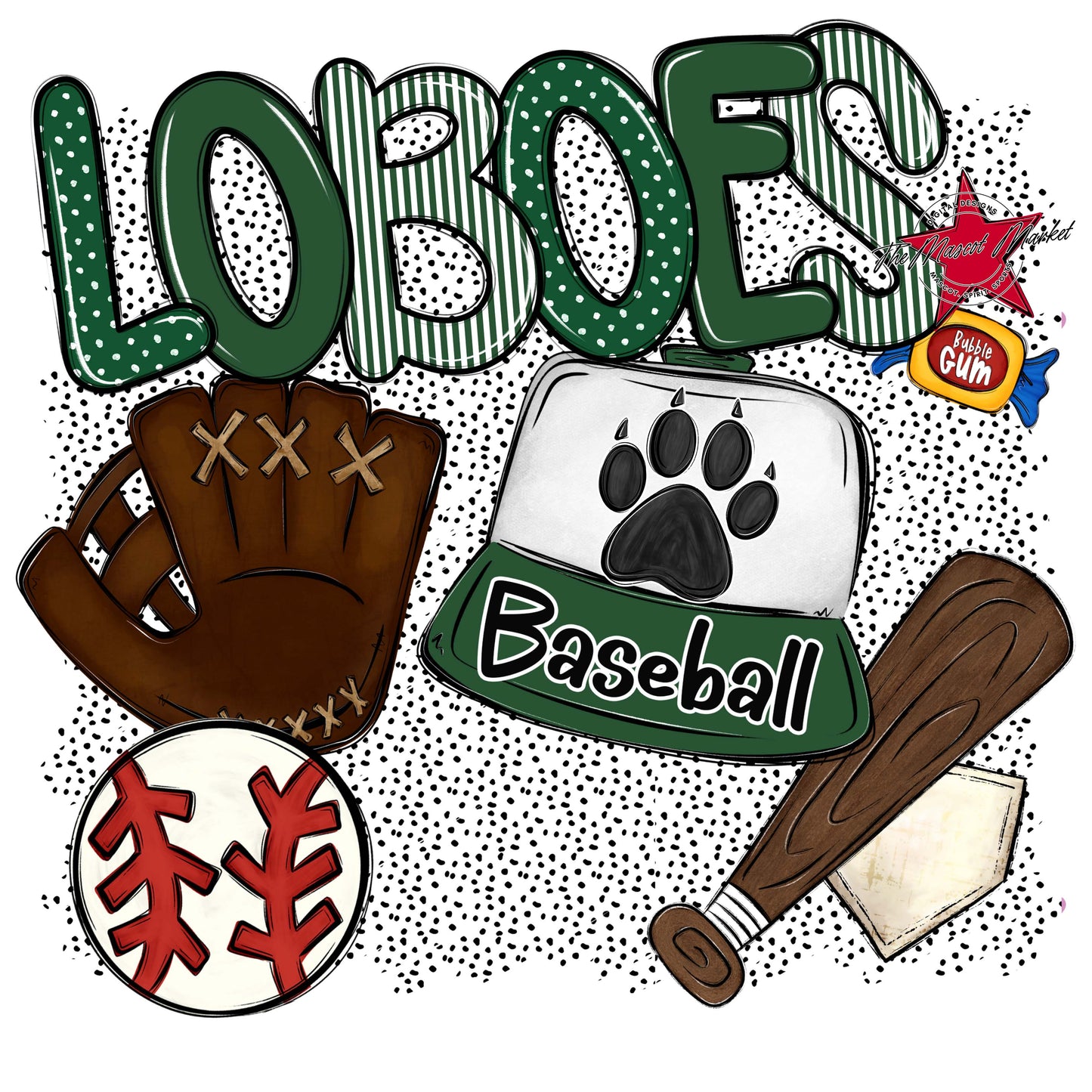 Loboes Baseball Spirit-Green
