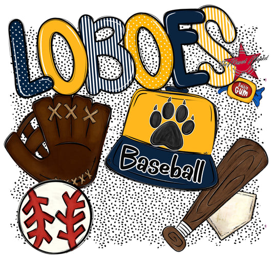Loboes Baseball Spirit-Navy & Yellow