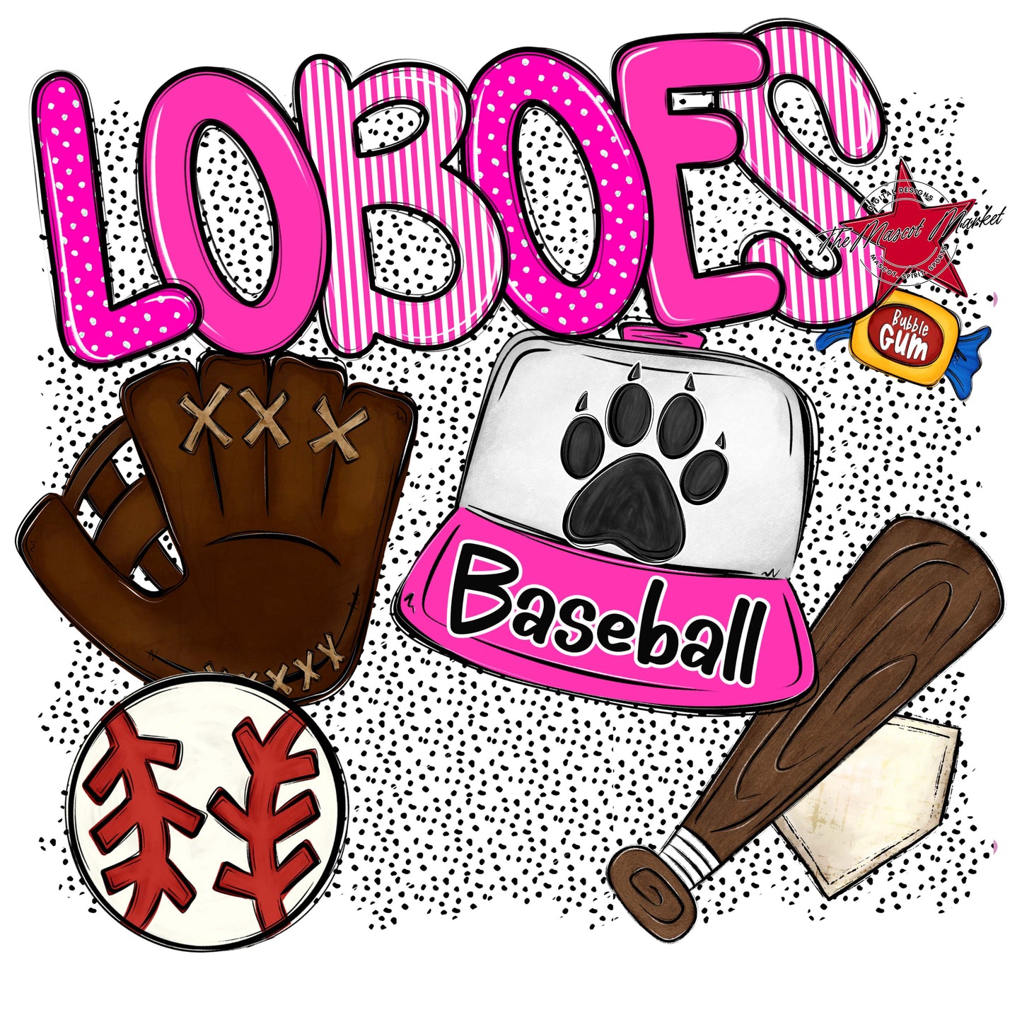 Loboes Baseball Spirit-Pink