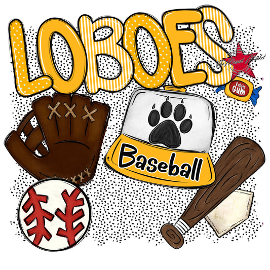Loboes Baseball Spirit-Yellow