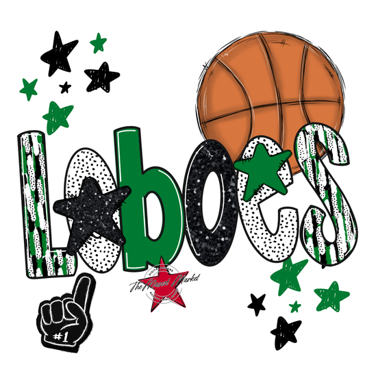 Loboes Basketball Scrape-Kelly Green