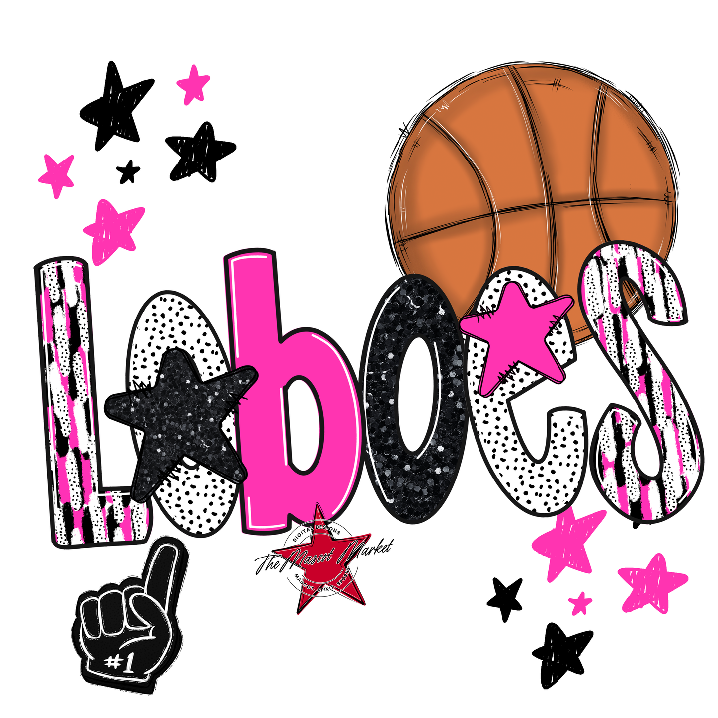 Loboes Basketball Scrape-Pink
