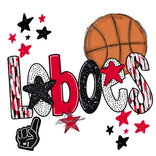 Loboes Basketball Scrape-Red