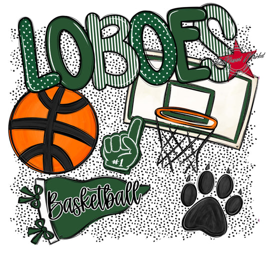 Loboes Basketball Spirit-Green