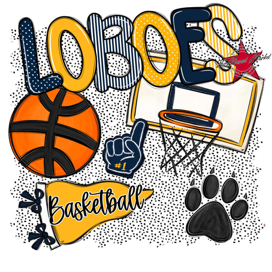 Loboes Basketball Spirit-Navy & Yellow