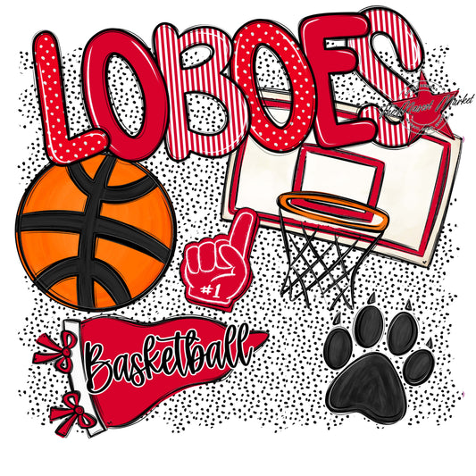 Loboes Basketball Spirit-Red