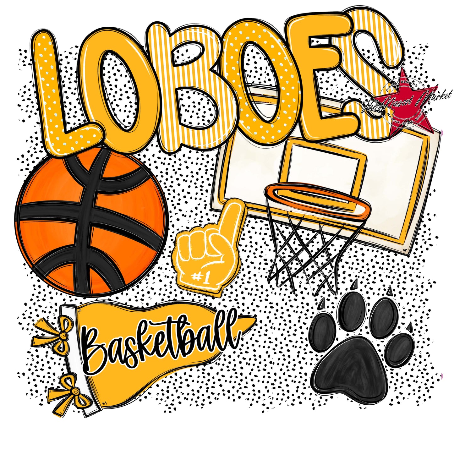 Loboes Basketball Spirit-Yellow