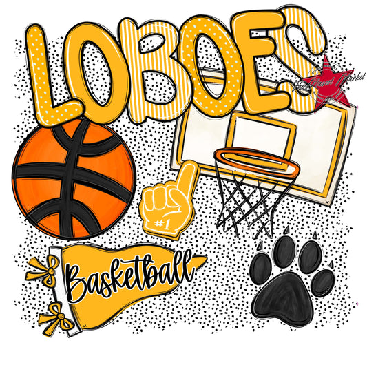 Loboes Basketball Spirit-Yellow