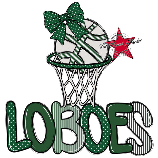 Loboes Basketball Spirit Design-Green