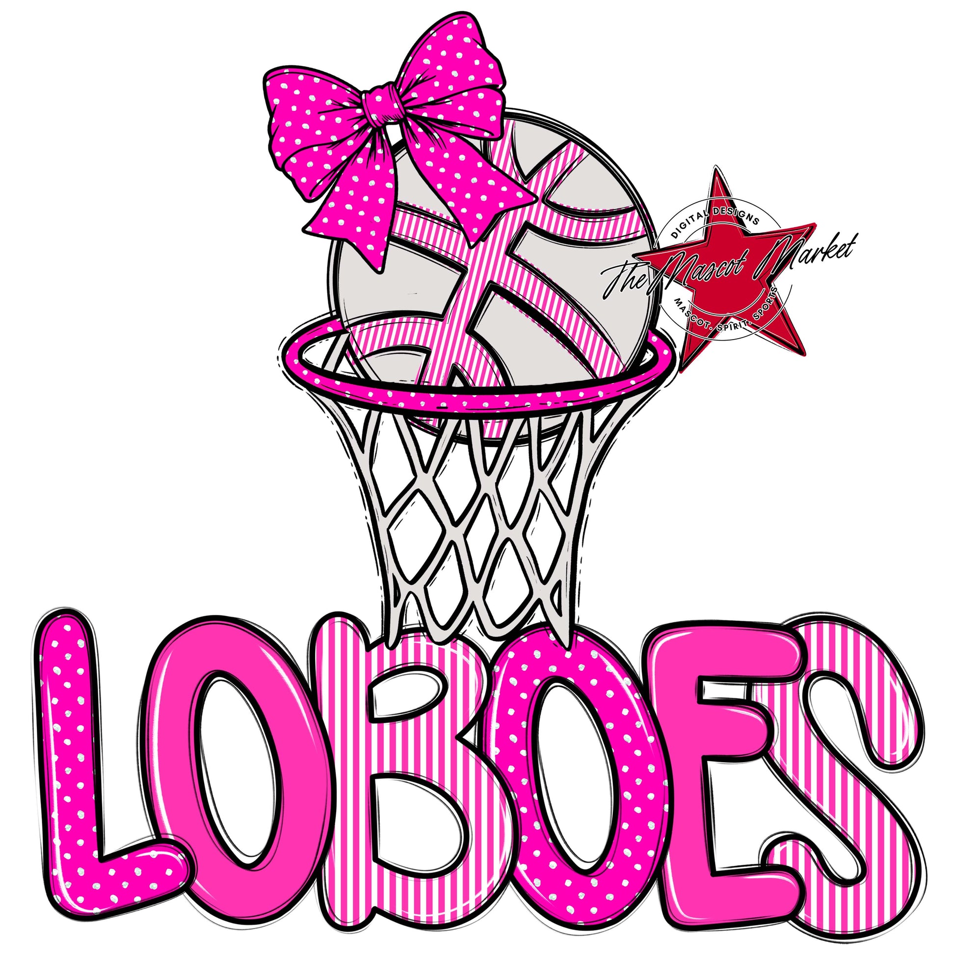 Loboes Basketball Spirit Design-Pink
