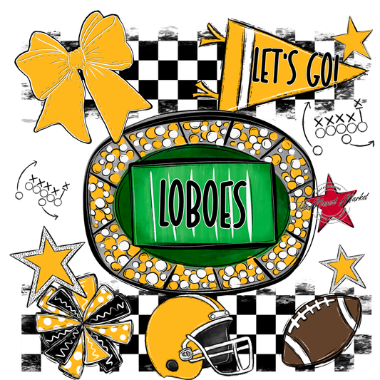 Loboes Checkers Spirit Design-Yellow