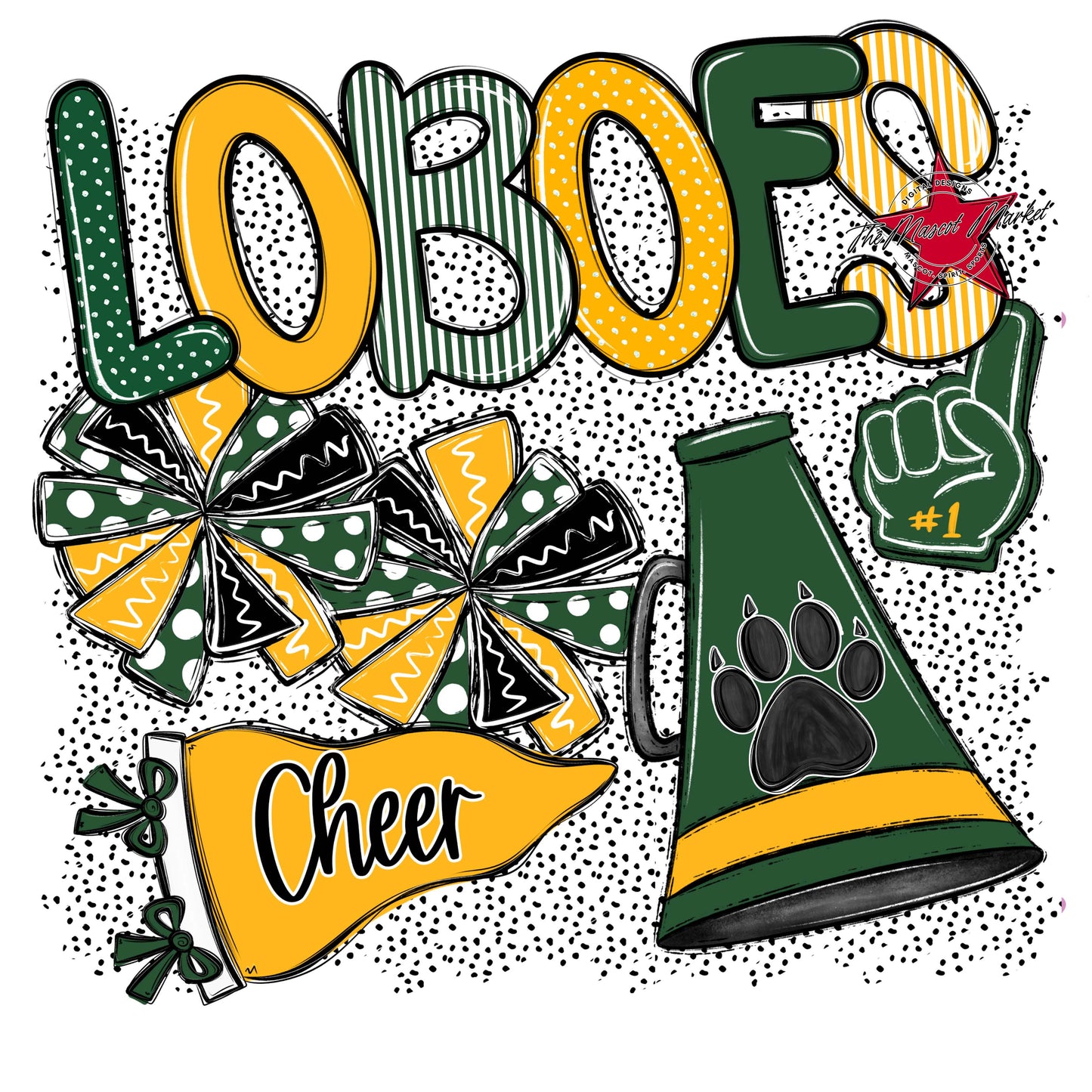 Loboes Cheer Spirit-Green & Yellow