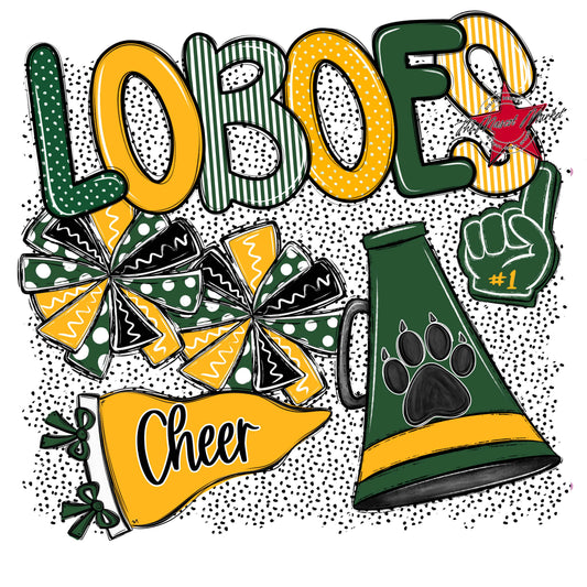 Loboes Cheer Spirit-Green & Yellow