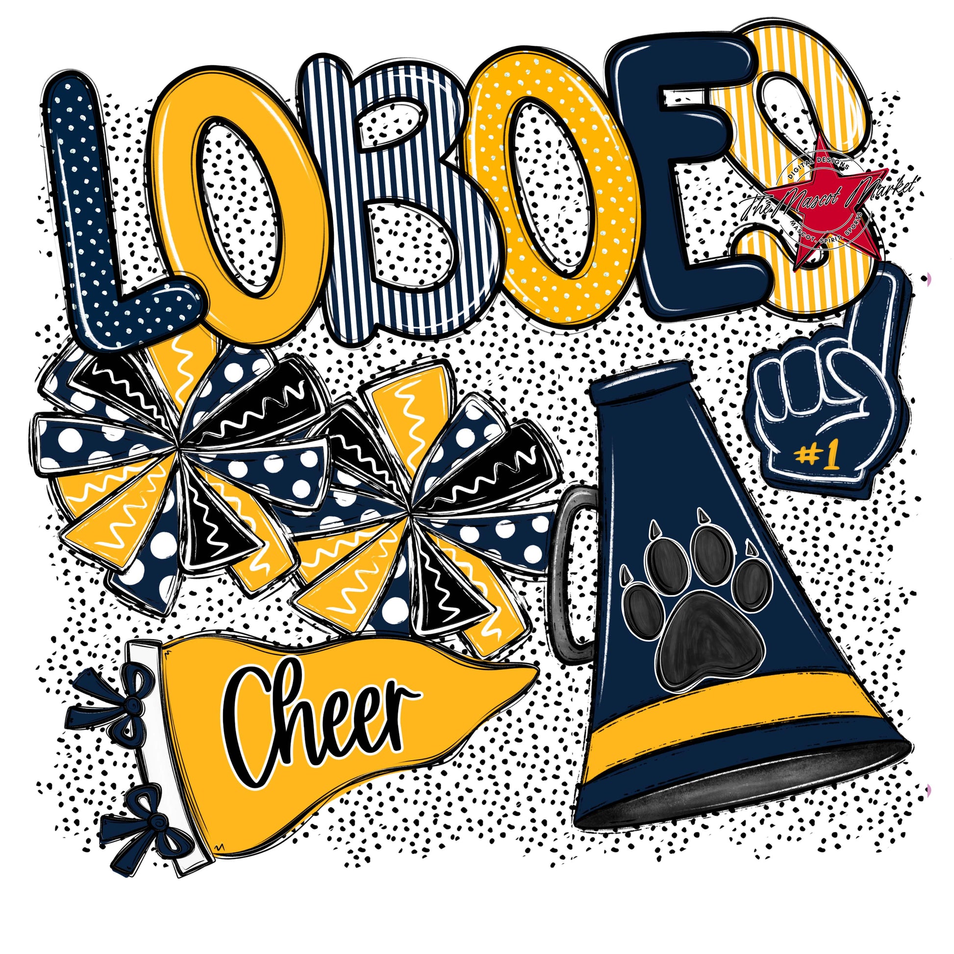 Loboes Cheer Spirit-Navy & Yellow