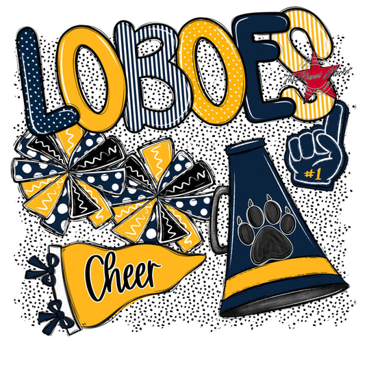 Loboes Cheer Spirit-Navy & Yellow
