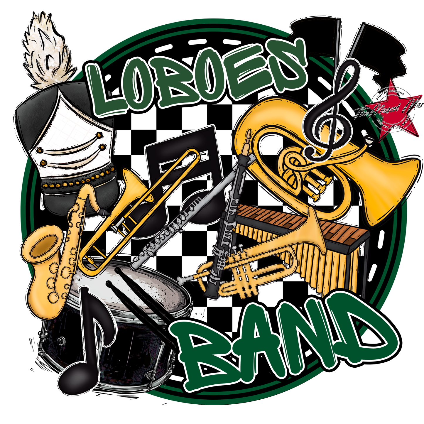 Loboes Circle Band Design-Green
