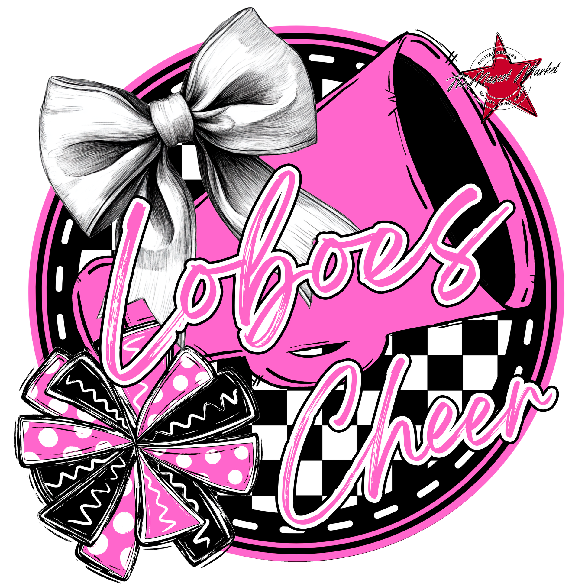 Loboes Circle Cheer Design-Baby Pink